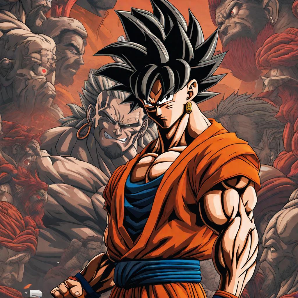  Crea a Goku vs Baki hyperrealistic, full body, detailed clothing, highly detailed, cinematic lighting, stunningly beautiful, intricate, sharp focus, f/1. 8, 85mm, (centered image composition), (professionally color graded), ((bright soft diffused light)), volumetric fog, trending on instagram, trending on tumblr, HDR 4K, 8K