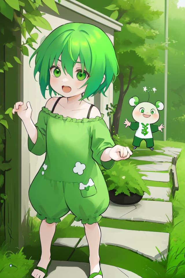  The humorousness of the green hair character