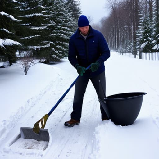  Man snow shoveling
