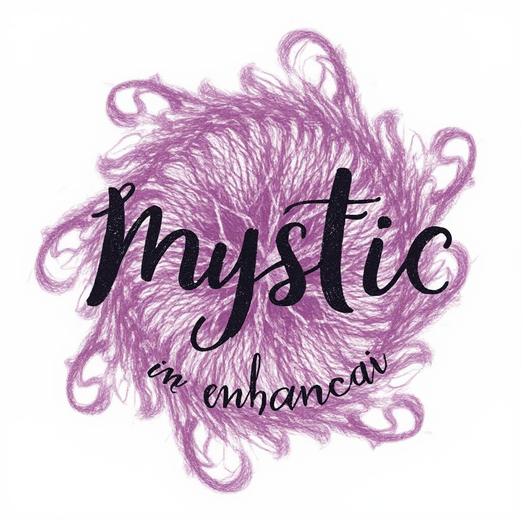  good quality, high quality, a fantastic yarn logo of text "mystic in enhanceai" logo