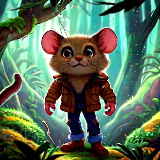  An inexperienced little mouse hyperrealistic, full body, detailed clothing, highly detailed, cinematic lighting, stunningly beautiful, intricate, sharp focus, f/1. 8, 85mm, (centered image composition), (professionally color graded), ((bright soft diffused light)), volumetric fog, trending on instagram, trending on tumblr, HDR 4K, 8K