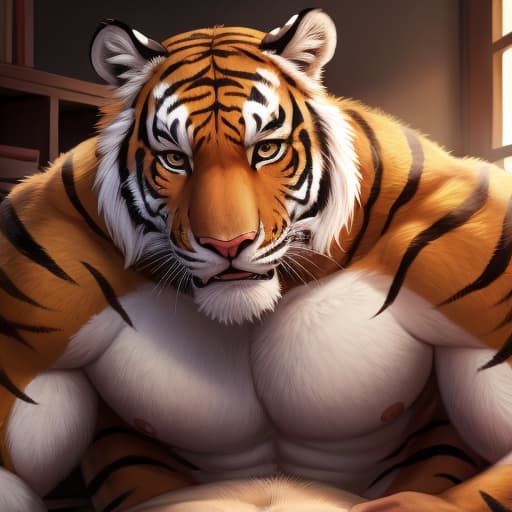  tiger male sex, open eyes, digital art, masterpiece, 4k, fine details,