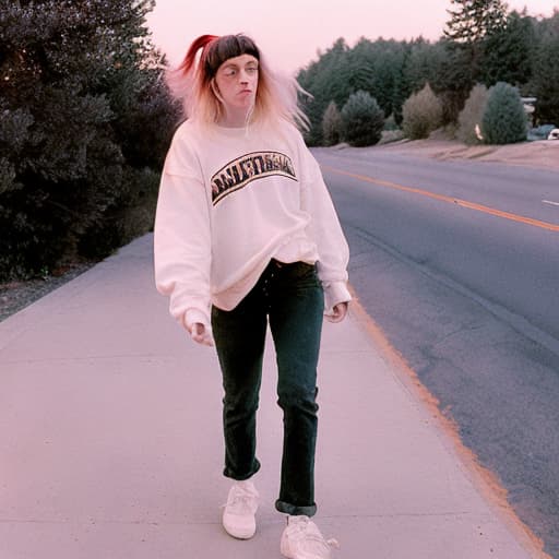 analog style billie eilish walking with her girlfriend