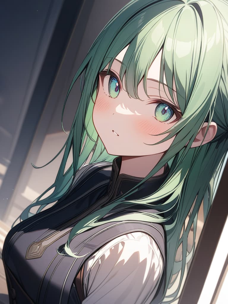  Green hair character's illusion, masterpiece, best quality,8k,ultra detailed,high resolution,an extremely delicate and beautiful,hyper detail