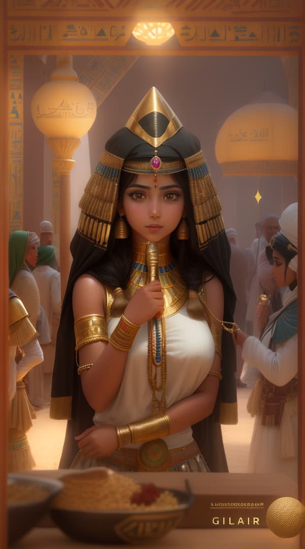  Egyptian girl comes to life, hyperrealistic, high quality, highly detailed, perfect lighting, intricate, sharp focus, f/1. 8, 85mm, (centered image composition), (professionally color graded), ((bright soft diffused light)), trending on instagram, HDR 4K, 8K