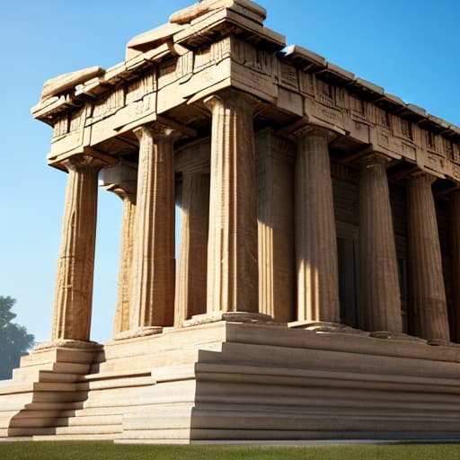  Generate an architectural masterpiece inspired by ancient Greek temples, featuring intricate columns, pediments, and marble details. hyperrealistic, full body, detailed clothing, highly detailed, cinematic lighting, stunningly beautiful, intricate, sharp focus, f/1. 8, 85mm, (centered image composition), (professionally color graded), ((bright soft diffused light)), volumetric fog, trending on instagram, trending on tumblr, HDR 4K, 8K