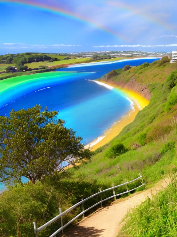  Blue sky and rainbow