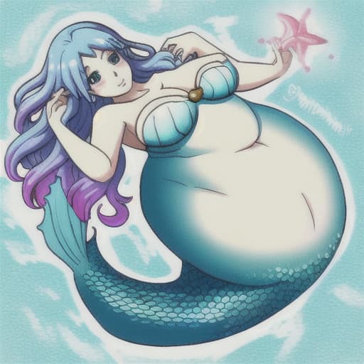  mermaid with a big belly