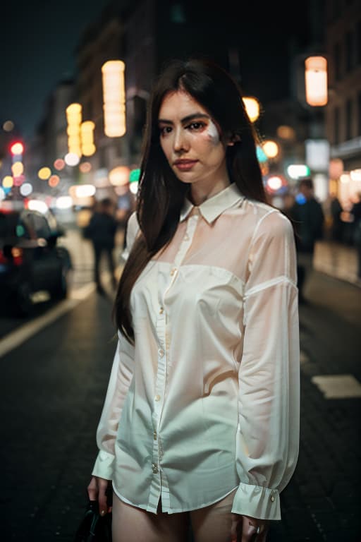  polaroid photo, night photo, photo of 24 y.o beautiful woman, pale skin, bokeh, motion blur, beautiful hair hyperrealistic, full body, detailed clothing, highly detailed, cinematic lighting, stunningly beautiful, intricate, sharp focus, f/1. 8, 85mm, (centered image composition), (professionally color graded), ((bright soft diffused light)), volumetric fog, trending on instagram, trending on tumblr, HDR 4K, 8K