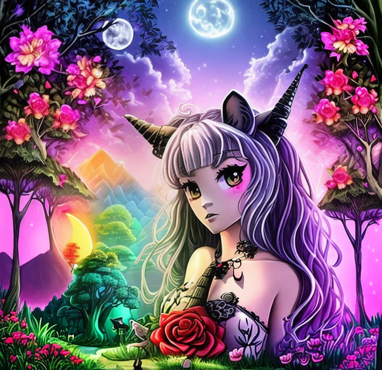  🌙🦄🦩🌹🌳🌴🍄🏕️