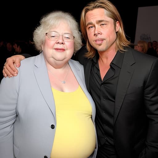  Fat Brad Pitt with very old woman