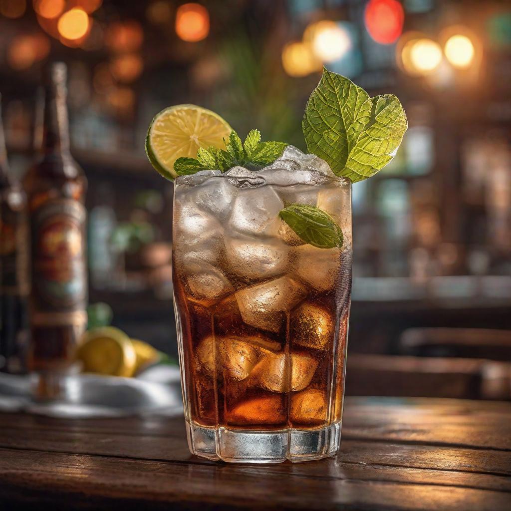  Cuba libre drinks hyperrealistic, full body, detailed clothing, highly detailed, cinematic lighting, stunningly beautiful, intricate, sharp focus, f/1. 8, 85mm, (centered image composition), (professionally color graded), ((bright soft diffused light)), volumetric fog, trending on instagram, trending on tumblr, HDR 4K, 8K