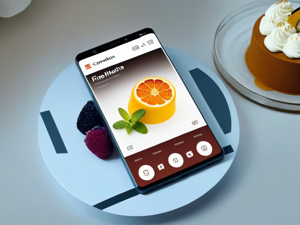  A highresolution, ultradetailed image of a sleek, modern smartphone displaying a vibrant and colorful virtual dessert design app interface. The screen is filled with intricate tools and options for creating visually stunning desserts, set against a clean, minimalist background to highlight the app's engaging features. hyperrealistic, full body, detailed clothing, highly detailed, cinematic lighting, stunningly beautiful, intricate, sharp focus, f/1. 8, 85mm, (centered image composition), (professionally color graded), ((bright soft diffused light)), volumetric fog, trending on instagram, trending on tumblr, HDR 4K, 8K