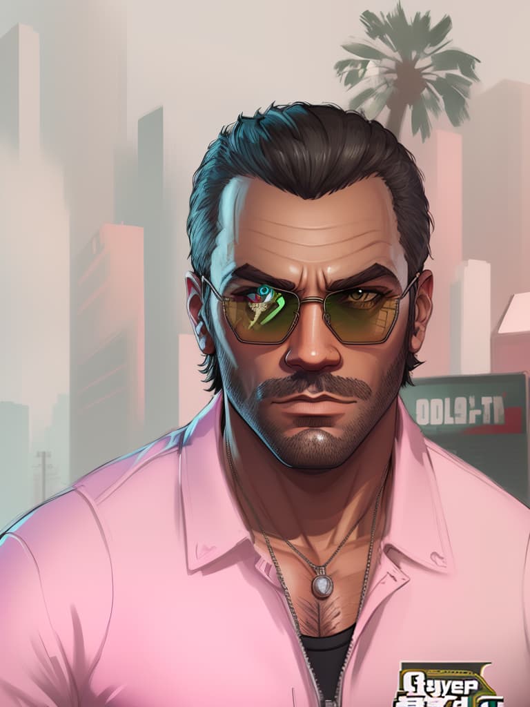  gtav style, (best quality), ((artwork-gta5 heavily stylized)), poster design, detailed, highly detailed, sunglasses, masterpiece, highres