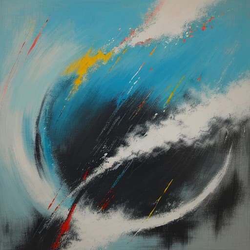  Abstract painting in the style of Chinese abstract painter Zhao Wuji.