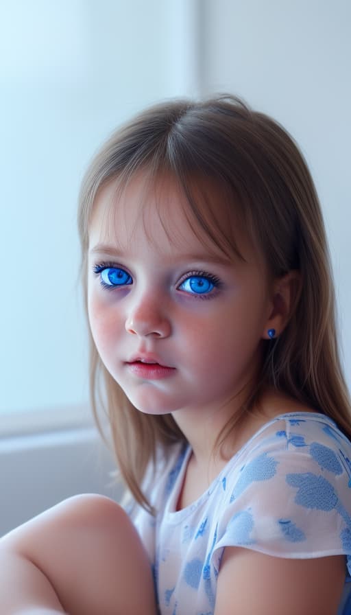  Baby girl, beautiful blue eyes, 4k photo quality