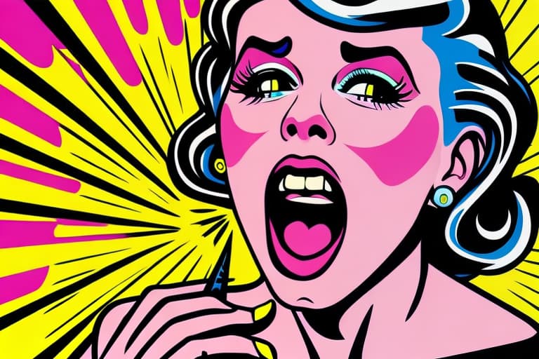  Pop art style woman screaming