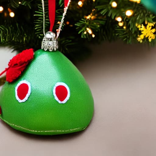  A frog wearing english clothing decorating a christmas tree