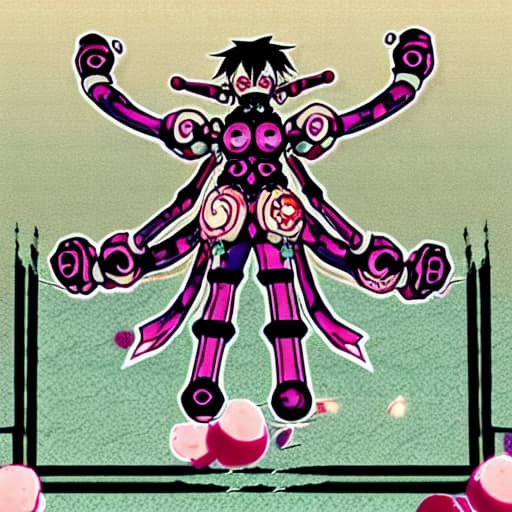  Anime Character with four arms malevolent shrine