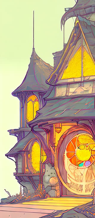 nvinkpunk 8k resolution, beautiful, cozy, inviting (art-nouveau), ((Fairycore, Witchcore)), (((Parisienne Cafe Hobbit-House))) !!! digital illustration, romanticism, warm colors, detailed painting, polished, (psychadelic), matte painting, trending on Artstation, 8k