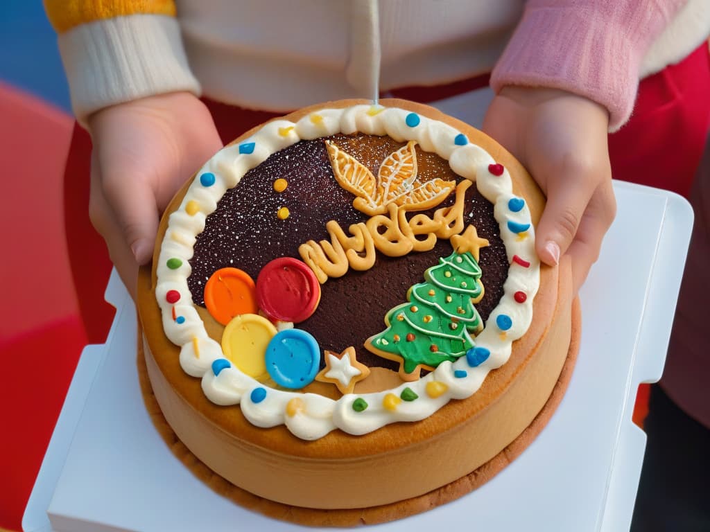  A closeup, ultradetailed image of a group of children of diverse backgrounds and ages gathered around a large, intricately decorated cookie. Each child is pointing at different details on the cookie with expressions of wonder and excitement, showcasing the creativity and fun of decorating cookies with kids. The cookie is adorned with colorful icing, sprinkles, and edible decorations in various shapes and designs, appealing to the imagination and sense of play. hyperrealistic, full body, detailed clothing, highly detailed, cinematic lighting, stunningly beautiful, intricate, sharp focus, f/1. 8, 85mm, (centered image composition), (professionally color graded), ((bright soft diffused light)), volumetric fog, trending on instagram, trending on tumblr, HDR 4K, 8K