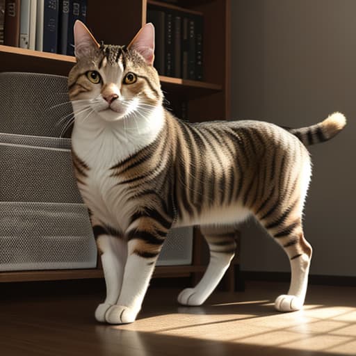  a very realistic tabby cat, lying full length on a shelf, drops a vase by pushing it with the tip of its hind paw, realsim, pop art hyperrealistic, full body, detailed clothing, highly detailed, cinematic lighting, stunningly beautiful, intricate, sharp focus, f/1. 8, 85mm, (centered image composition), (professionally color graded), ((bright soft diffused light)), volumetric fog, trending on instagram, trending on tumblr, HDR 4K, 8K