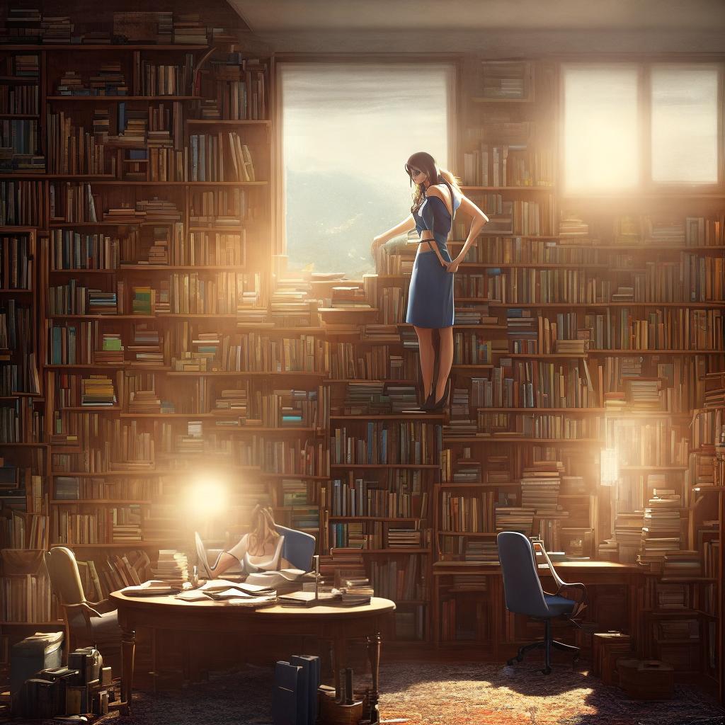  ((A masterpiece)), (((best quality))), 8k, high detailed, ultra-detailed. Nico Robin from One Piece, lofi style, studious, not looking at camera, artistic, studying at a wooden desk with scattered books and papers, surrounded by dimly lit bookshelves filled with ancient tomes, a vintage typewriter in the foreground, a cup of steaming tea on a saucer beside her, soft sunlight filtering through a nearby window, casting gentle shadows across the scene hyperrealistic, full body, detailed clothing, highly detailed, cinematic lighting, stunningly beautiful, intricate, sharp focus, f/1. 8, 85mm, (centered image composition), (professionally color graded), ((bright soft diffused light)), volumetric fog, trending on instagram, trending on tumblr, HDR 4K, 8K