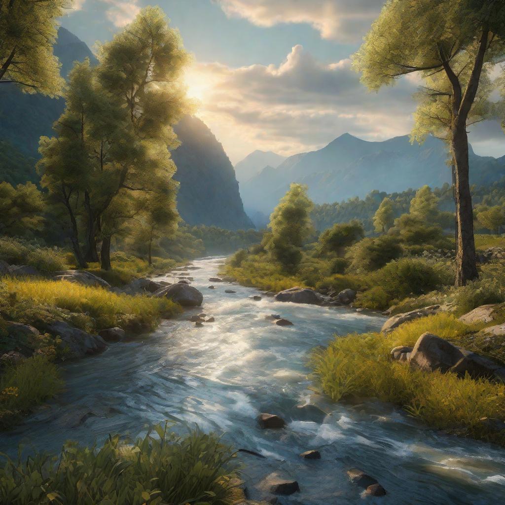  masterpiece, best quality, masterpiece,8k resolution, realistic, highly detailed. river magnificent, magnificent, magnificent