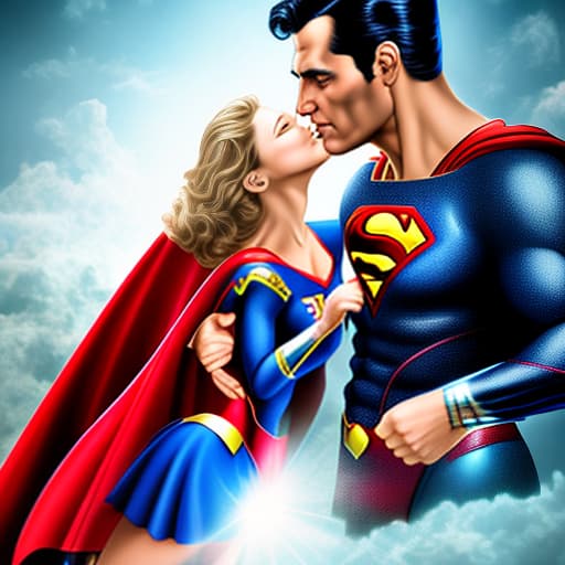 mdjrny-v4 style Superman Kisses Supergirl