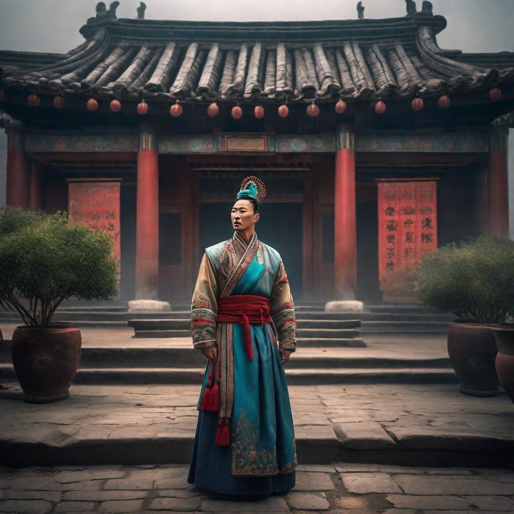  Pueblo antigua china hyperrealistic, full body, detailed clothing, highly detailed, cinematic lighting, stunningly beautiful, intricate, sharp focus, f/1. 8, 85mm, (centered image composition), (professionally color graded), ((bright soft diffused light)), volumetric fog, trending on instagram, trending on tumblr, HDR 4K, 8K