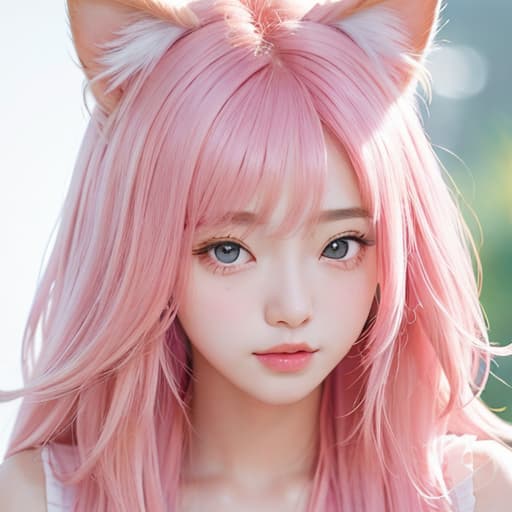  masterpiece, best quality, (1girl), sam yang, beautiful detailed eyes, looking at viewer, upper body, pink hair, shy, cat ears, very detailed, high resolution, sharp, sharp image, 4k, 8k,