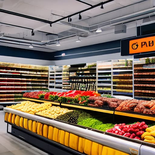  supermarket hyperrealistic, full body, detailed clothing, highly detailed, cinematic lighting, stunningly beautiful, intricate, sharp focus, f/1. 8, 85mm, (centered image composition), (professionally color graded), ((bright soft diffused light)), volumetric fog, trending on instagram, trending on tumblr, HDR 4K, 8K