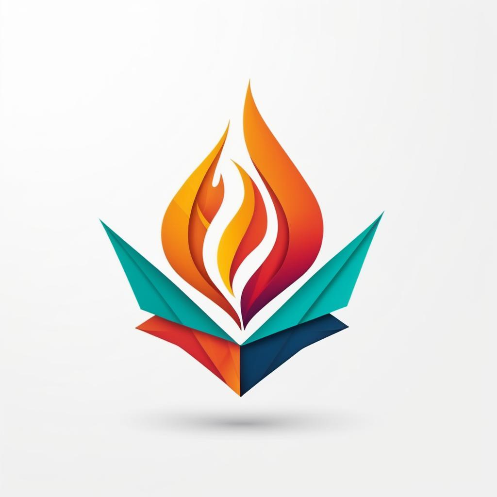  Logo, (origami style), Flame logo
