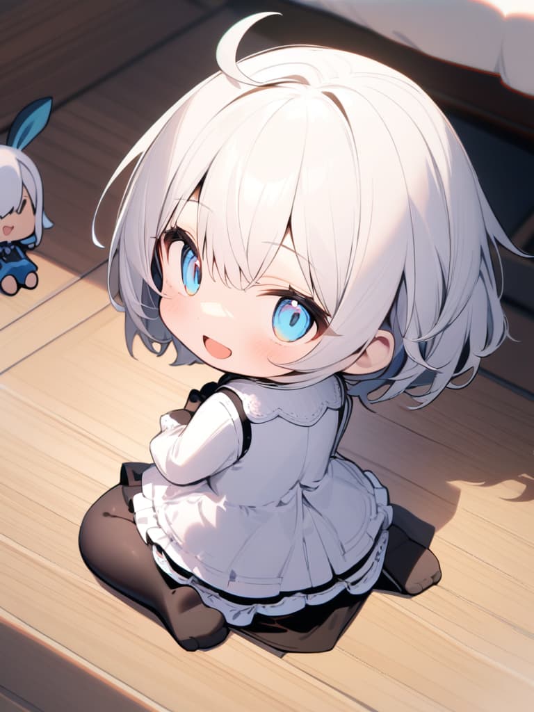  (((Wariza: 1.5, Sitting Down Floor, Looking Back, Infant Body Shape, Chibi Chara))), Mini Characters, ((Made: 1.2)), Open Mouth Smile, p, 💩, 💩, 💩, 💩, masterpiece, best quality,8k,ultra detailed,high resolution,an extremely delicate and beautiful,hyper detail