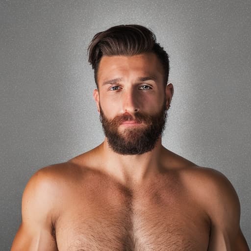 portrait+ style WrestleMania queer brunette hunk dude face