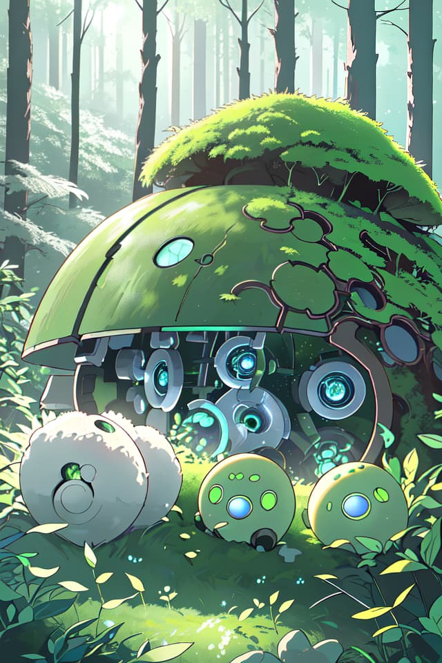  ((Mossy robot, broken robot girl lying in the forest, Half Closed Narrow Eyes)), sprout, Green Hair 1 Girl, (Absurdress, masterpiece, ultimate quality), official art, aesthetic, (diffusion lighting, environment) Lighting), detailed skin texture, best shadow, very detail, colorful, 8k Wallpaper, Raw Photoristic Detailed, Dutch Angle, 💩, 💩, 💩, hyperrealistic, full body, detailed clothing, highly detailed, cinematic lighting, stunningly beautiful, intricate, sharp focus, f/1. 8, 85mm, (centered image composition), (professionally color graded), ((bright soft diffused light)), volumetric fog, trending on instagram, trending on tumblr, HDR 4K, 8K