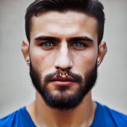 portrait+ style Russian MMA queer brunette hunk dude face