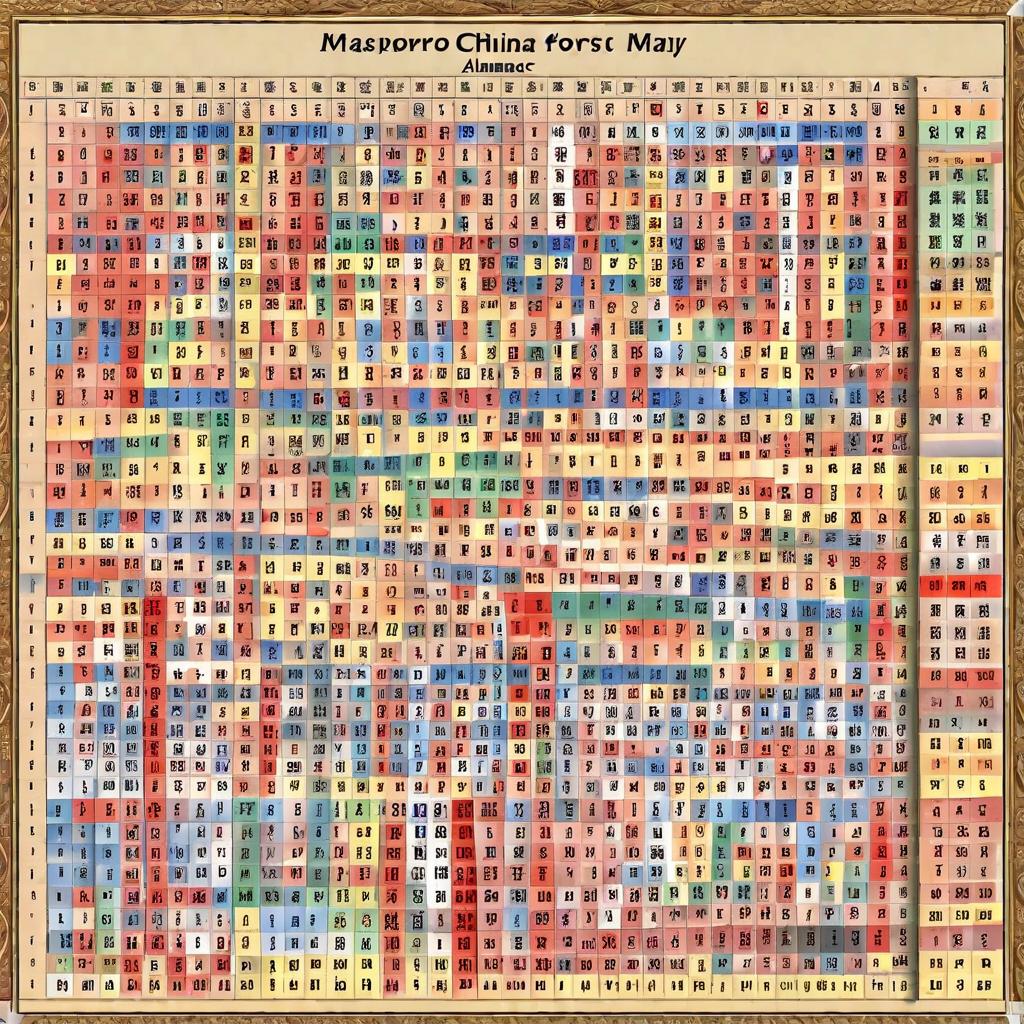  masterpiece, best quality, China almanac chart of May 24, 2024