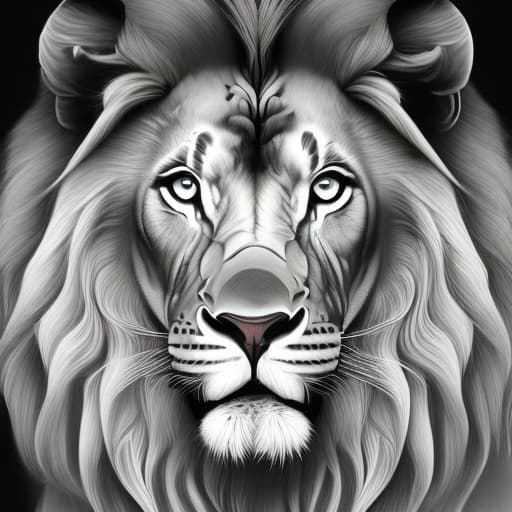  coloring book page of a lion, black and white hyperrealistic, full body, detailed clothing, highly detailed, cinematic lighting, stunningly beautiful, intricate, sharp focus, f/1. 8, 85mm, (centered image composition), (professionally color graded), ((bright soft diffused light)), volumetric fog, trending on instagram, trending on tumblr, HDR 4K, 8K