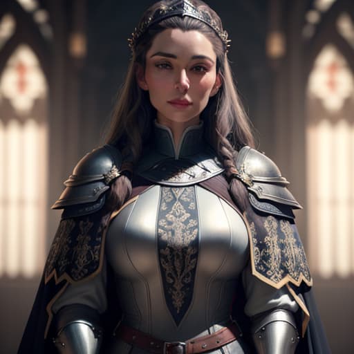  Joan of Orleans hyperrealistic, full body, detailed clothing, highly detailed, cinematic lighting, stunningly beautiful, intricate, sharp focus, f/1. 8, 85mm, (centered image composition), (professionally color graded), ((bright soft diffused light)), volumetric fog, trending on instagram, trending on tumblr, HDR 4K, 8K