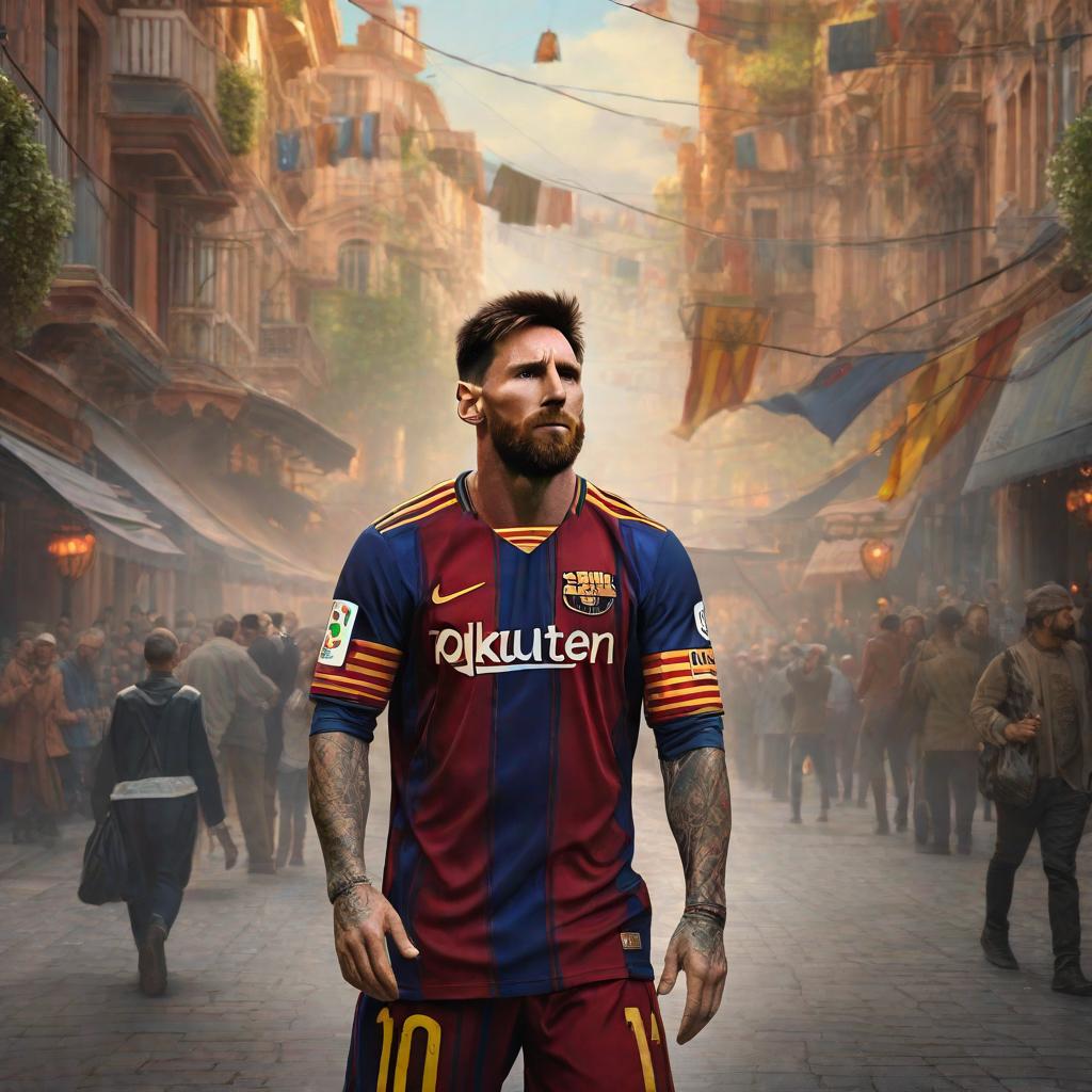  Messi de pequeño, realistic, portrait, art by donato giancola and greg rutkowski, realistic face, digital art, trending on artstation hyperrealistic, full body, detailed clothing, highly detailed, cinematic lighting, stunningly beautiful, intricate, sharp focus, f/1. 8, 85mm, (centered image composition), (professionally color graded), ((bright soft diffused light)), volumetric fog, trending on instagram, trending on tumblr, HDR 4K, 8K