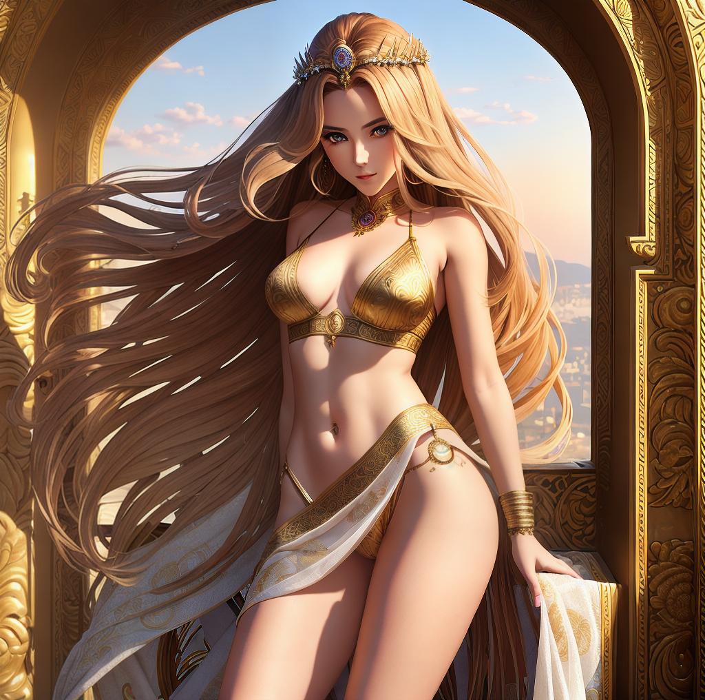  (masterpiece, top quality, goddess official art, beautiful and aesthetic:1.2), (1girl:1.3), extremely long curly golden hair, extremely detailed, portrait, looking at viewer, solo, (full body