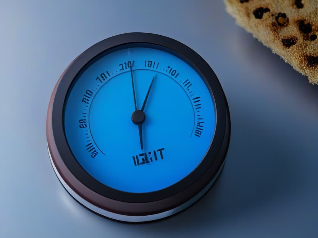  A closeup, ultradetailed image of a digital kitchen thermometer displaying the temperature of perfectly melted chocolate, with a shiny metal probe and sleek, modern design. hyperrealistic, full body, detailed clothing, highly detailed, cinematic lighting, stunningly beautiful, intricate, sharp focus, f/1. 8, 85mm, (centered image composition), (professionally color graded), ((bright soft diffused light)), volumetric fog, trending on instagram, trending on tumblr, HDR 4K, 8K