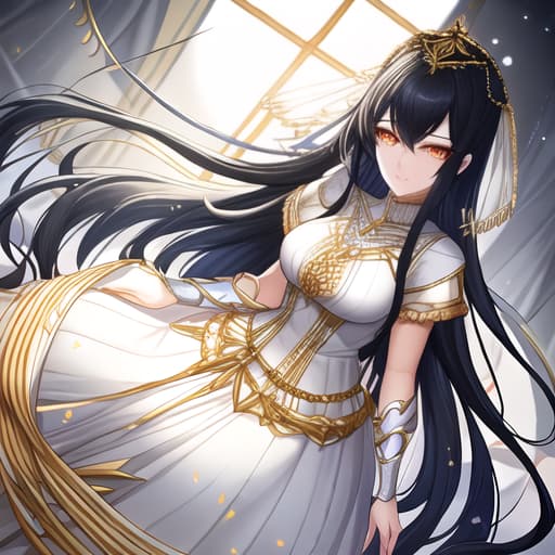  a girl manhua character with black hair and orange eyes with white skin wearing royal blue and gold noble dress hyperrealistic, full body, detailed clothing, highly detailed, cinematic lighting, stunningly beautiful, intricate, sharp focus, f/1. 8, 85mm, (centered image composition), (professionally color graded), ((bright soft diffused light)), volumetric fog, trending on instagram, trending on tumblr, HDR 4K, 8K