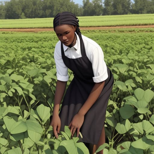  Black slave working in the fields