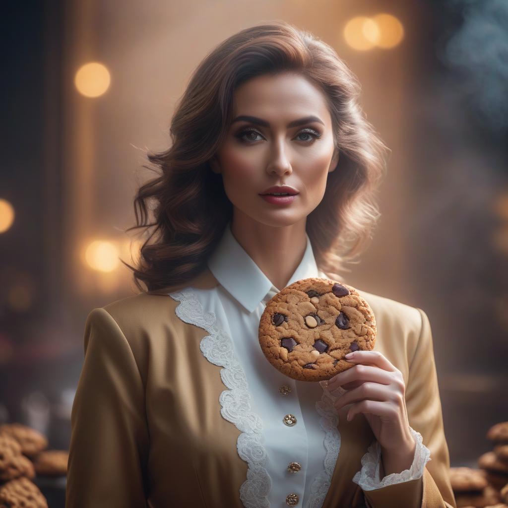  magic cookies hyperrealistic, full body, detailed clothing, highly detailed, cinematic lighting, stunningly beautiful, intricate, sharp focus, f/1. 8, 85mm, (centered image composition), (professionally color graded), ((bright soft diffused light)), volumetric fog, trending on instagram, trending on tumblr, HDR 4K, 8K