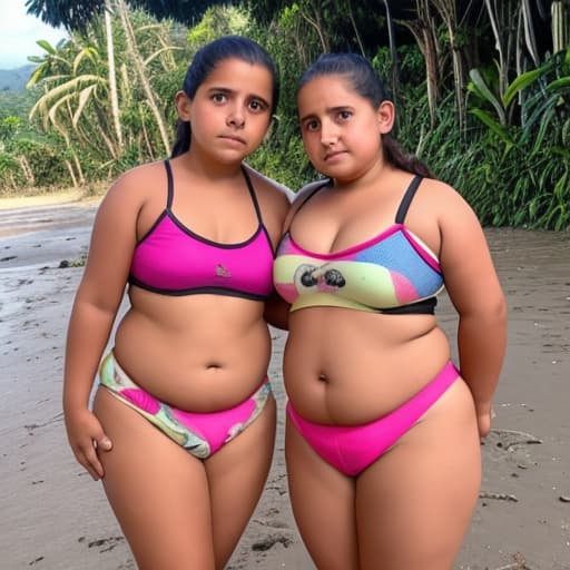  niña gordita haciendo de las suyas con su amiga en calzones en Costa Rica