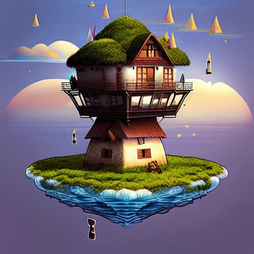  House on a floating island in the sky