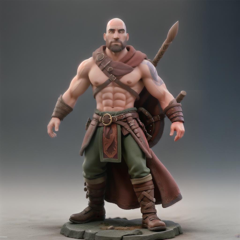  God of war hyperrealistic, full body, detailed clothing, highly detailed, cinematic lighting, stunningly beautiful, intricate, sharp focus, f/1. 8, 85mm, (centered image composition), (professionally color graded), ((bright soft diffused light)), volumetric fog, trending on instagram, trending on tumblr, HDR 4K, 8K