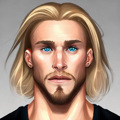 portrait+ style wwe queer blonde hunk dude face